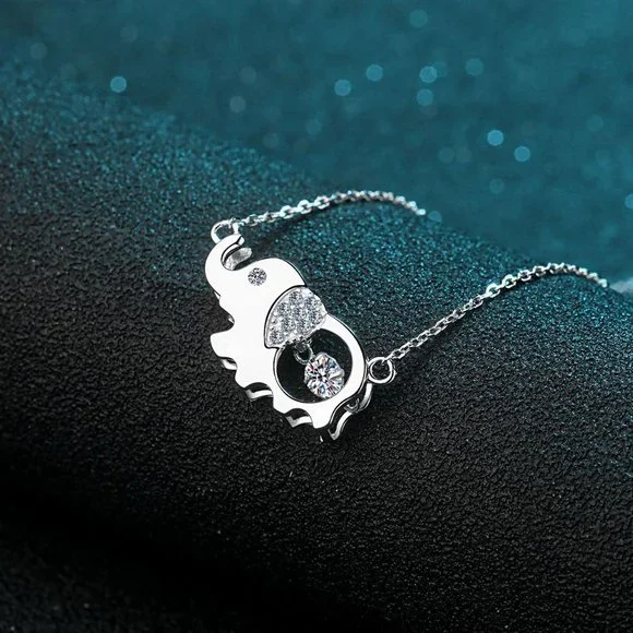 Certified 1/2 ct. t.w. Diamond Moissanite Elephant Necklace NEW - Picture 4 of 9